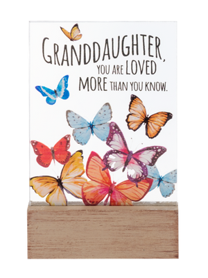 Granddaughter, You Are Loved More Than You Know Glass Block