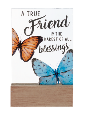 A True Friend Is The Rarest Of All Blessings Glass Block