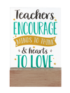 Teachers Encourage Minds To Think & Hearts To Love Glass Block