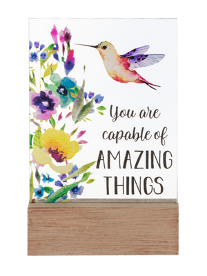 You Are Capable Of Amazing Things Glass Block