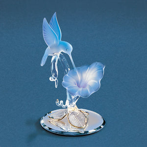 Glass Baron Hummingbird with Blue Flower