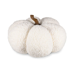 Hallmark White Plush Fabric Pumpkin Fall Decoration