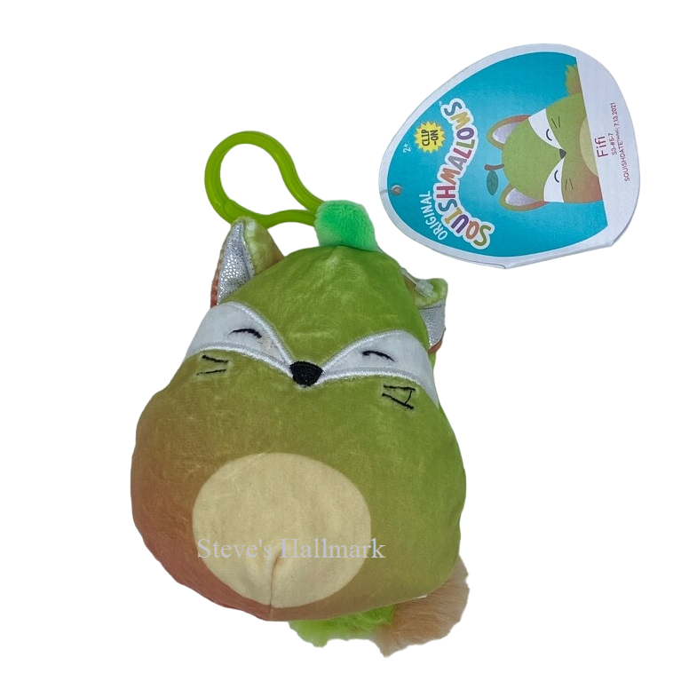 Squishmallow Fifi the Pear Fox 3.5 Clip Stuffed Plush by Kelly Toy Steve s Hallmark