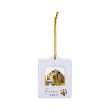 Forever Loved Paw Print Sympathy Memorial Photo Ornament