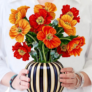 French Poppies Fresh Cut Flowers Paper Pop-Up Bouquet