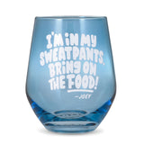 Hallmark Friends Bring On the Food Stemless Wine Glass, 16 oz.