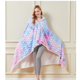 Galaxy Wearable Hooded Blanket Sherpa Throw 50"x60"