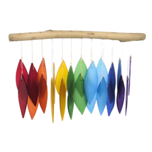 Rainbow & Driftwood Glass Windchime