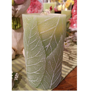 Green Leaves Water Fountain Candle