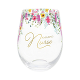 Gift Boxed 17 oz. Stemless Wine Glass Amazing Nurse