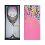 Gift Boxed 19 oz. Crystal Wine Glass Happy Birthday
