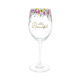 Gift Boxed 19 oz. Crystal Wine Glass Happy Birthday
