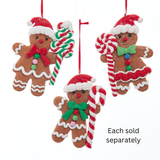 Gingerbread Man with Peppermint Candy Ornament 5"