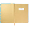 Gold Toile on Aqua Hardback Notebook