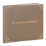 Hallmark In Loving Memory Taupe Linen Guest Book