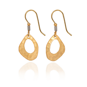 Silver Forest Gold Open Shape & Wire Wrap Pierced Earrings