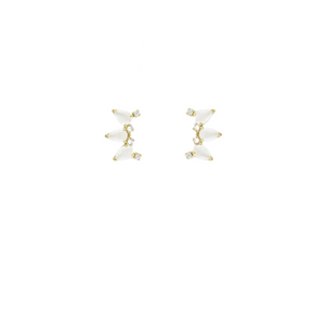 Gold Petal Climber Layers Earrings