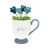 Grateful and Blessed 13 Oz. Mug with Removable Crocheted Flowers