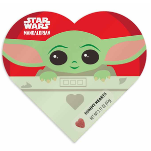 Star Wars Mandalorian Baby Yoda Grogu Heart Box with 3.17 Oz Gummy Candy