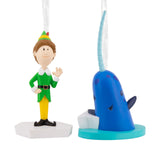 Hallmark Elf Buddy the Elf™ and Narwhal Hallmark Ornaments, Set of 2