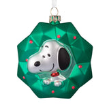 Hallmark Peanuts® Snoopy in Wreath Blown Glass Hallmark Ornament