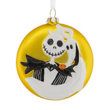 Hallmark Disney Tim Burton's The Nightmare Before Christmas Jack and Zero Blown Glass Hallmark Ornament