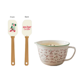 HEA Exclusive Mickey Holiday Ever After Toile Mixing Bowl with Spatula Set