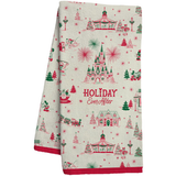 HEA Exclusive Mickey Holiday Ever After Toile Tea Towel