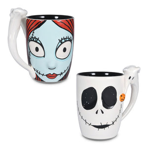 Hallmark Disney Tim Burton's The Nightmare Before Christmas Jack and Sally Sculpted Mug, 15 oz.