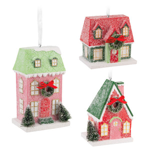 Hallmark Festive Houses Hallmark Ornaments, Set of 3
