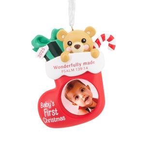 Hallmark DaySpring Baby's First Christmas Religious 2025 Photo Frame Hallmark Ornament