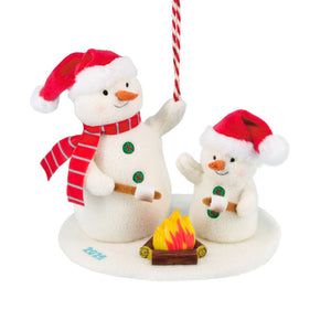 Hallmark Roasting Marshmallows Snowmen 2025 Fabric Hallmark Ornament