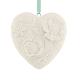 Hallmark Floral Heart Porcelain Hallmark Ornament