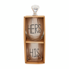 Mud Pie His Her Wine Glasses Set with Diamond Bottle Stopper