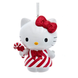 3.5" Hello Kitty in Red White Candy Cane Dress Ornament