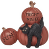 Halloween Pumpkin Cluster with Black Cat Fright Night Fun Mini Figurine