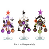 Halloween Glass Tree with 12 Ball and Figural Ornament 8"