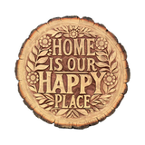 Home is Our Happy Place Tree Trunk Resin Garden Stepping Stone 9.5"