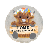 Home is Where Your Herd Is Cow Garden Stepping Stone 9.5"