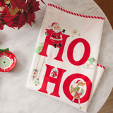 Ho Ho Ho Vintage Santa and Friends Tea Towel, 18x26