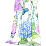 Hummingbird Hydrangea Single Layer Blanket
