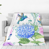 Hummingbird Hydrangea Single Layer Blanket