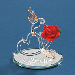 Glass Baron Hummingbird of Love Glass Figurine