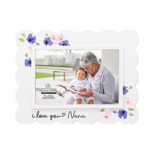 4x6 I Love You Nana Floral Ruffle Ceramic Picture Frame