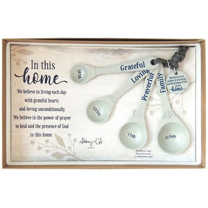 In This Home Family Love Grateful Pray Set of 4 Measuring Spoons