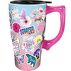 Mom Sticker Art Ceramic Travel Mug 18 Oz.