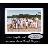 Love Laughter and Memories Shared Through the Years Four Generations Picture Frame with Metal Attachment Holds 4"x6" Horizontal Photo
