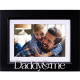 Daddy &amp; Me Beveled Picture Frame with Metal Word Attachment Holds 4"x6" or 5"x7" Horizontal Photo