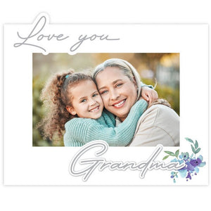 Love You Grandma Picture Frame with Raised Lettering Holds 4"x6" Horizontal Photo