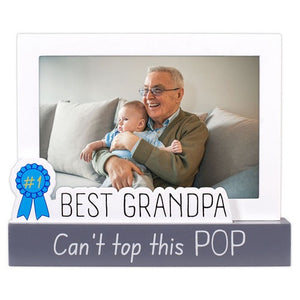 #1 Best Grandpa Can't Top This Pop Platform Picture Frame Holds 4"x6" Horizontal Photo